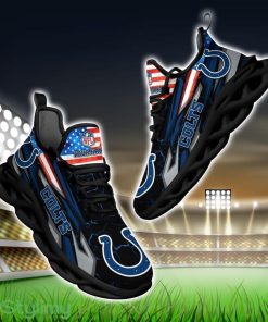 NFL Indianapolis Colts Logo And Flag Custom Name Max Soul Shoes Gift For Fan Product Photo 1