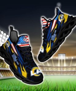 NFL Los Angeles Rams Logo And Flag Custom Name Max Soul Shoes Gift For Fan Product Photo 1
