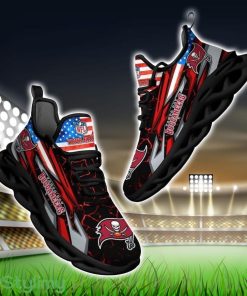 NFL Tampa Bay Buccaneers Logo And Flag Custom Name Max Soul Shoes Gift For Fan Product Photo 1