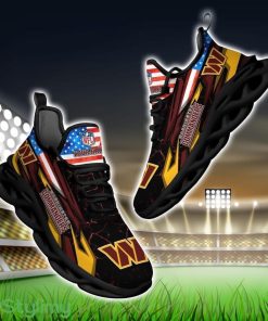 NFL Washington Commanders Logo And Flag Custom Name Max Soul Shoes Gift For Fan Product Photo 1