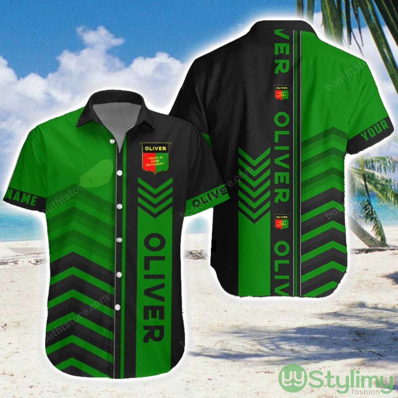Oliver Tractor Green Hawaiian Shirt Men Women Beach Gift Custom Name 1 Oliver Tractor Green Hawaiian Shirt Men Women Beach Gift Custom Name Product Photo 1