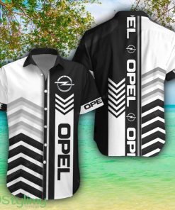Opel White Hawaiian Shirt Shorts Sleeve Beach Shirt Custom Name Product Photo 1