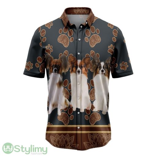 Papillon Flower Paw Hawaiian Shirt For Men And Women Product Photo 1