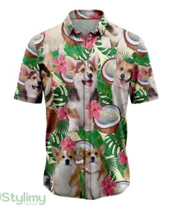 Pembroke Welsh Corgi Tropical Coconut Hawaiian Shirt Short Sleeves Shirt Beach Gift Product Photo 1