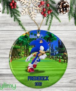 Personalized Sonic Blue Hedgehog Kids Christmas Ornament Product Photo 1