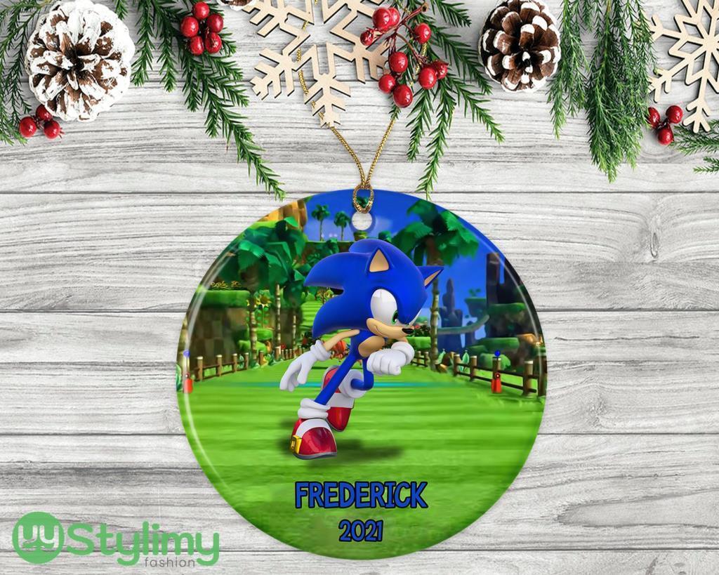 Personalized Sonic Blue Hedgehog Kids Christmas Ornament 2 Personalized Sonic Blue Hedgehog Kids Christmas Ornament Product Photo 1