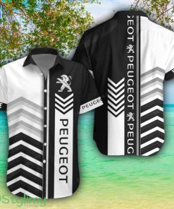 Peugeot White Hawaiian Shirt Shorts Sleeve Beach Shirt Custom Name Product Photo 1