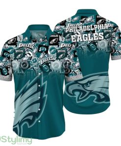 Philadelphia Eagles NFL Hawaiian Shirt Trends Summer Short Sleeve Button Down Shirt For Sports Fans Product Photo 1