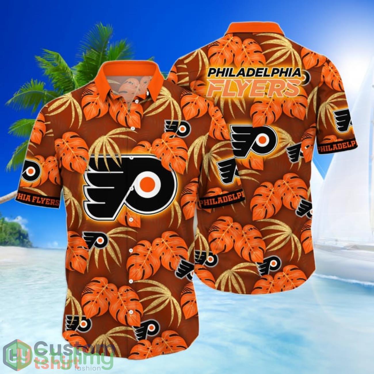 Philadelphia Flyers NHL Leave Pattern All Over Printed 3D Hawaiian Shirt 2 Philadelphia Flyers NHL Leave Pattern All Over Printed 3D Hawaiian Shirt Product Photo 1