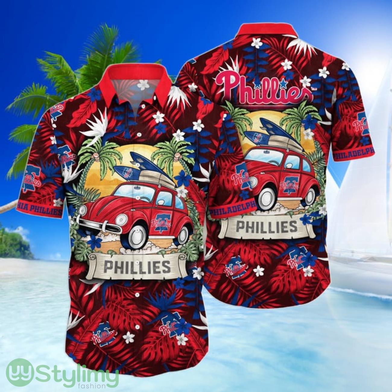 Philadelphia Phillies MLB Car Go To beach Hawaiian Shirt Funny Summer Gift 1 Philadelphia Phillies MLB Car Go To beach Hawaiian Shirt Funny Summer Gift Product Photo 1