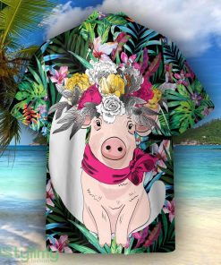 Pig With Flower Hair Wreath Tropical Pattern Hawaiian Shirt For Men Women Product Photo 2