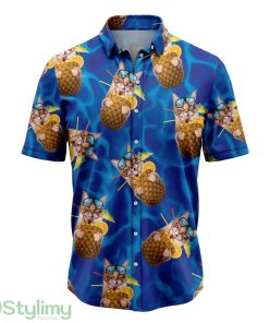 Pineapple Maine Coon Cat Hawaiian Shirt 3D Printed Cute Summer Gift For Mne ANd Women Product Photo 1
