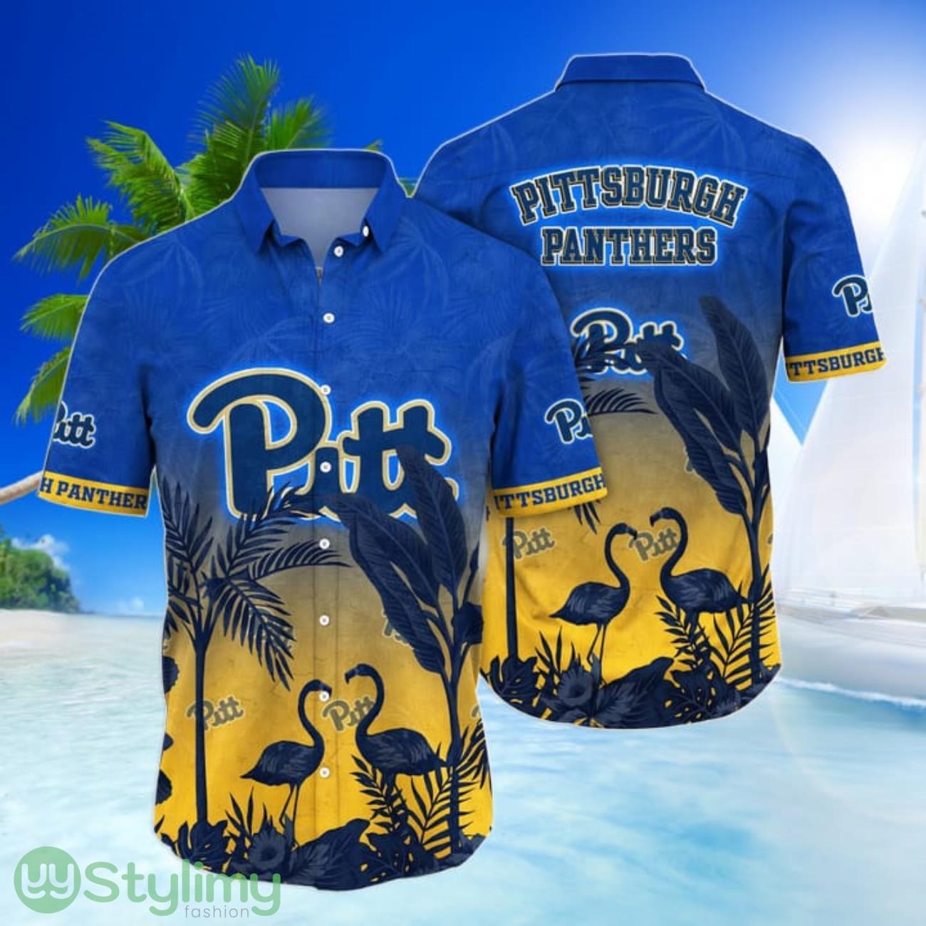 Pittsburgh Panthers NCAA3 Couple Flamingo Hawaiian Shirt Sport Gift For Fans 2 Pittsburgh Panthers NCAA3 Couple Flamingo Hawaiian Shirt Sport Gift For Fans Product Photo 1