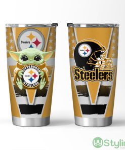 Pittsburgh Steelers Baby Yoda 3D Tumbler Unique Gift For Fans Product Photo 1