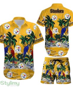 Pittsburgh Steelers NFL Football Hawaiian Shirt And Short Graphic Summer Tropical Pattern New Gift For Fans Product Photo 1
