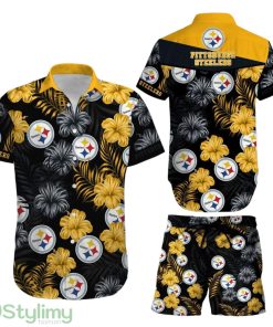 Pittsburgh Steelers NFL Football Retro Sunset Hawaii Hawaiian Shirt Short Summer Gift Product Photo 1