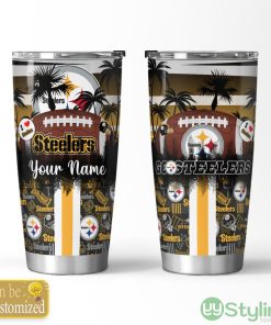 Pittsburgh Steelers Tropical Personalized Name 3D Tumbler Summer Gift For Fans Product Photo 1