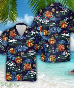 Police Cars Christmas 3D Hawaiian Shirt Product Photo 1