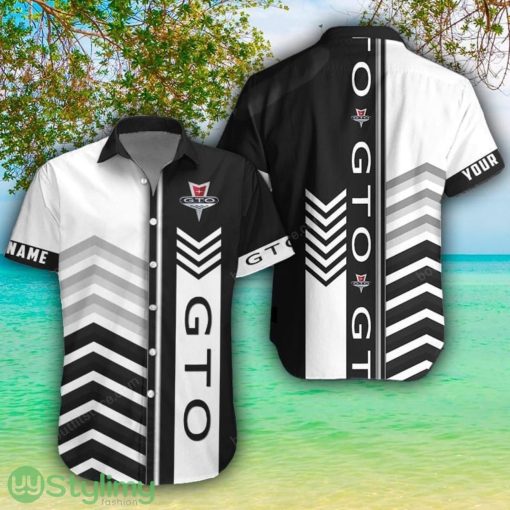 Pontiac GTO White Hawaiian Shirt Shorts Sleeve Beach Shirt Custom Name