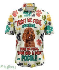 Poodle Steal Your Heart Hawaiian Shirt 3D All Over Printed Hawaii Shirt Product Photo 1