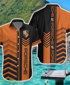 Porsche Orange Hawaiian Shirt Custom Name For Car Lover Product Photo 1