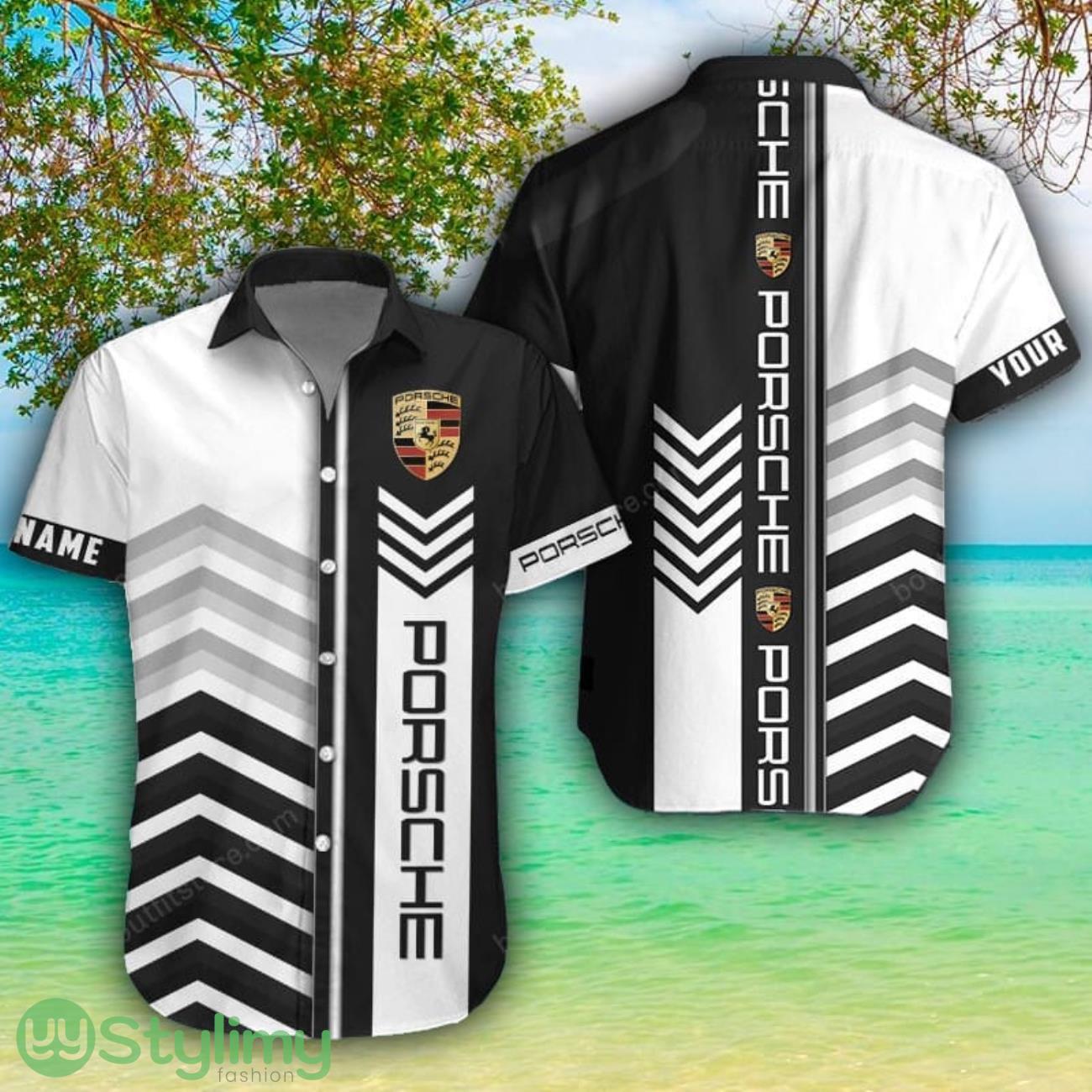 Porsche White Hawaiian Shirt Shorts Sleeve Beach Shirt Custom Name 1 Porsche White Hawaiian Shirt Shorts Sleeve Beach Shirt Custom Name Product Photo 1