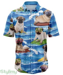 Pug Beach & My Dogs Hawaiian Shirt Short Sleeves Shirt Beach Gift Product Photo 1