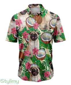 Pug Tropical Coconut Hawaiian Shirt Short Sleeves Shirt Beach Gift Product Photo 1