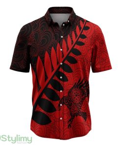 Raven Viking Leaf Red & Black Pattern Aloha Cute Summer Gift 3D Hawaiian Shirt Product Photo 1