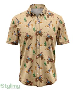 Rodeo Riding On Horse And Bull Hawaiian Shirt 3D All Over Printed Hawaii Shirt Product Photo 1