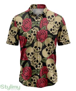 Rose Skull Hawaiian Shirt Short Sleeves Shirt Beach Gift Product Photo 1