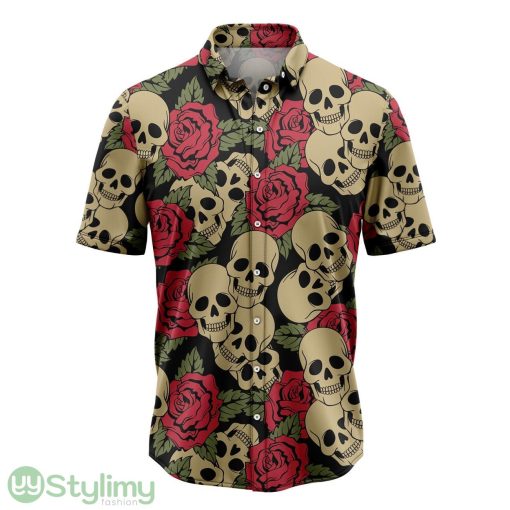 Rose Skull Hawaiian Shirt Short Sleeves Shirt Beach Gift Product Photo 1
