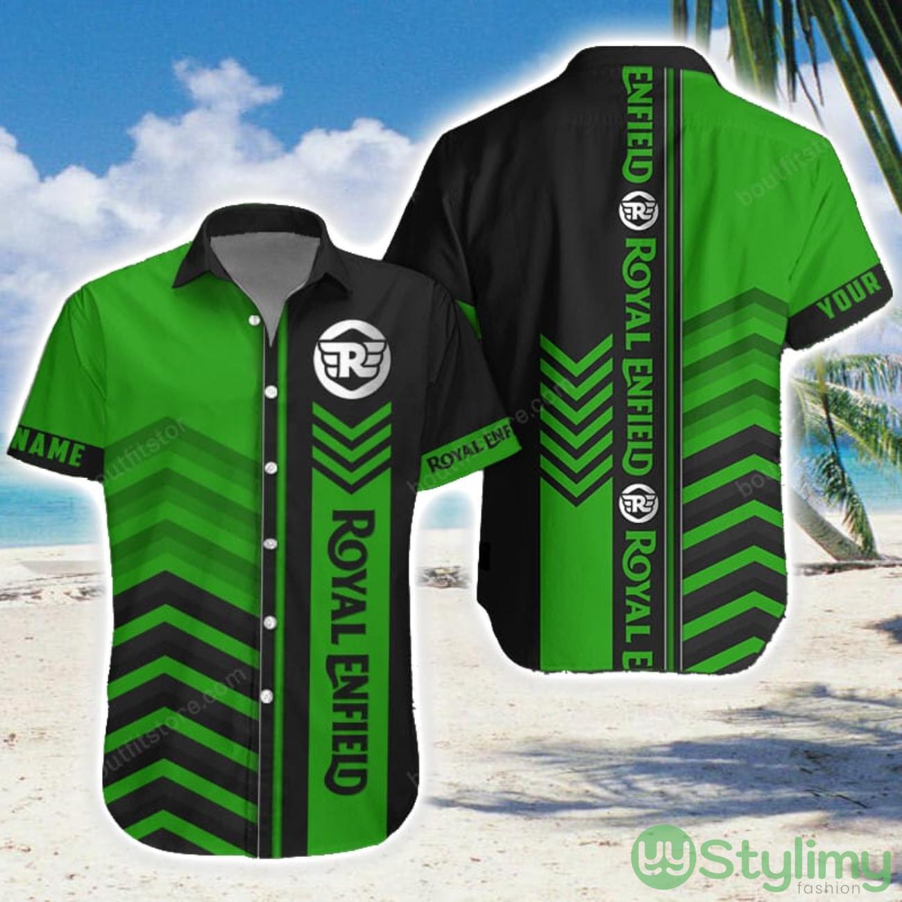 Royal Enfield Green Hawaiian Shirt Men Women Beach Gift Custom Name 2 Royal Enfield Green Hawaiian Shirt Men Women Beach Gift Custom Name Product Photo 1