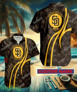 San Diego Padres Custom Name Hawaiian Shirt New For Men Women Fans Gift - San Diego Padres Custom Name Hawaiian Shirt New For Men Women Fans Gift