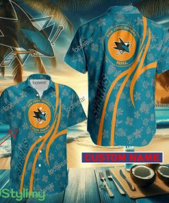 San Jose Sharks Custom Name Hawaiian Shirt New For Men Women Fans Gift - San Jose Sharks Custom Name Hawaiian Shirt New For Men Women Fans Gift