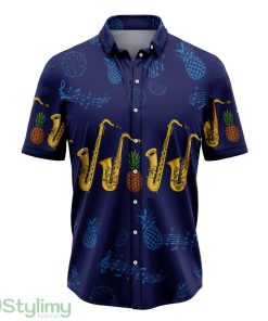 Saxophone Pineapple Hawaiian Shirt Short Sleeves Shirt Beach Gift Product Photo 1