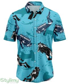 Scuba Diving With Shark Aloha Cute Summer Gift 3D Hawaiian Shirt Product Photo 1
