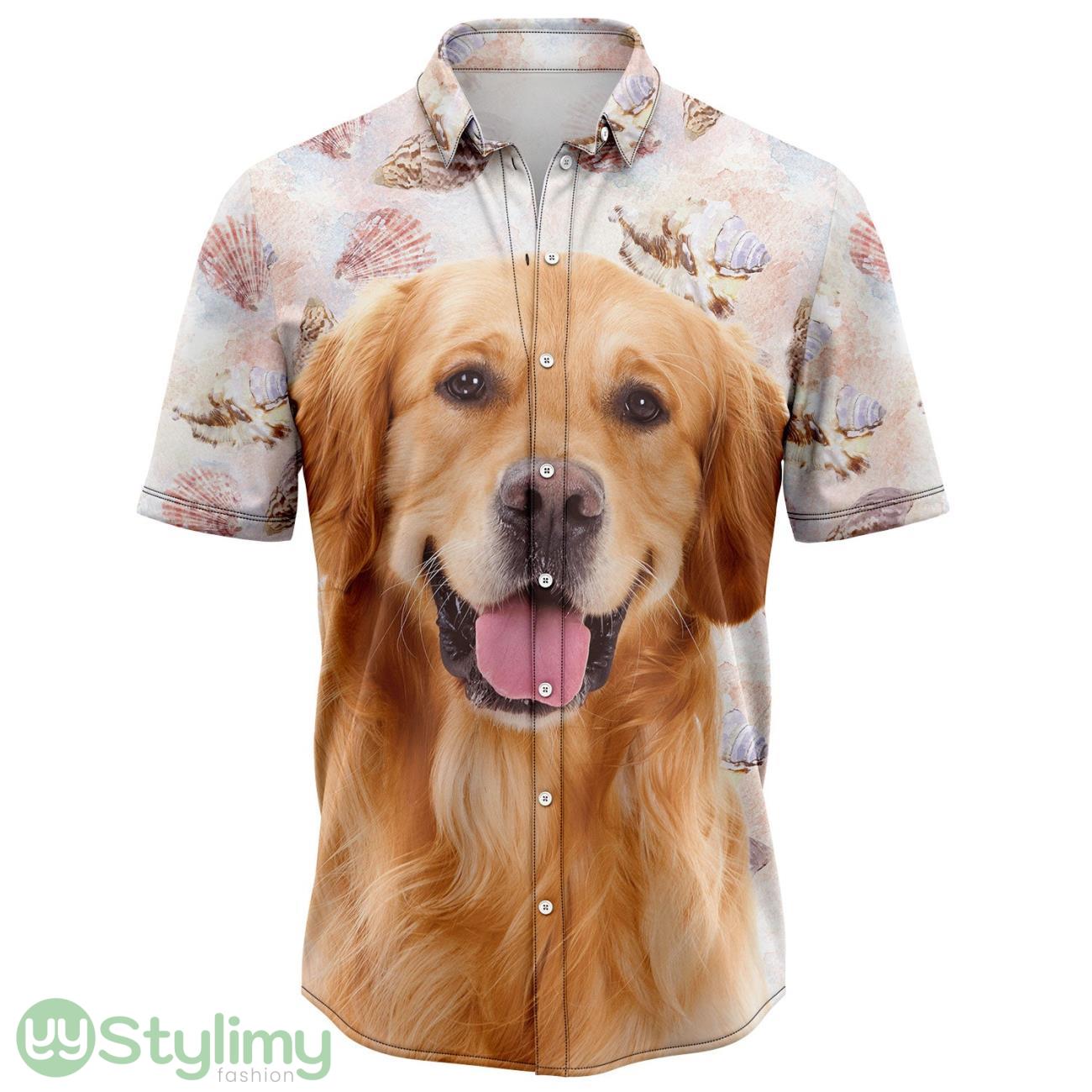 Seashells and Cute Golden Retriever Hawaiian Shirt Short Sleeves Shirt Beach Gift 2 Seashells and Cute Golden Retriever Hawaiian Shirt Short Sleeves Shirt Beach Gift Product Photo 1