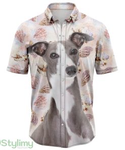 Seashells and Cute Italian Greyhound Hawaiian Shirt Short Sleeves Shirt Beach Gift Product Photo 1