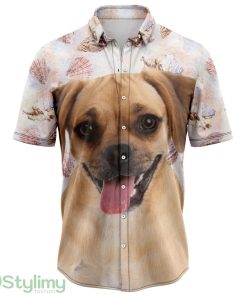 Seashells and Cute Puggle Hawaiian Shirt Short Sleeves Shirt Beach Gift Product Photo 1