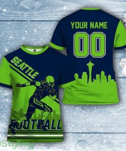 Seattle Seahawks Nfl 3D All Over Printed T Shirts Custom Name And Number Shirts For Big Fans Product Photo 1