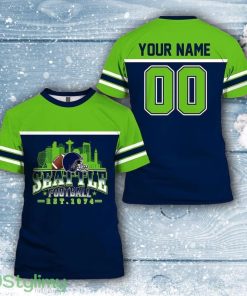 Seattle Seahawks Nfl 3D All Over Printed T Shirts Custom Name And Number Shirts Gift For Football Fans Product Photo 1