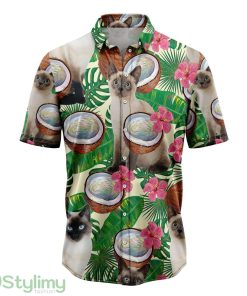 Siamese Cat Tropical Coconut Hawaiian Shirt For Men And Women Product Photo 1