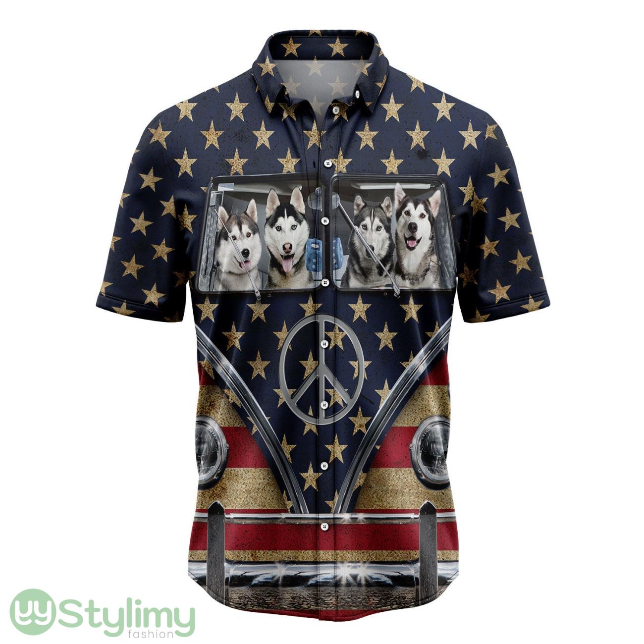 Siberian Husky Flag Hippie Bus Hawaiian Shirt 3D All Over Printed Hawaii Shirt 2 Siberian Husky Flag Hippie Bus Hawaiian Shirt 3D All Over Printed Hawaii Shirt Product Photo 1