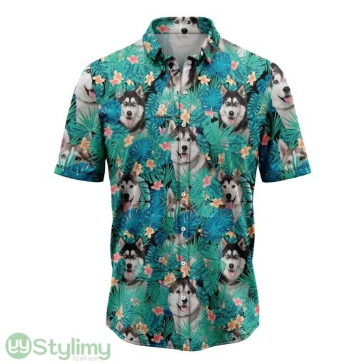 Siberian Husky Tropical Hawaii Shirt Product Photo 1
