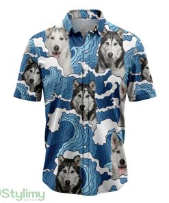 Siberian Husky Wave Hawaiian Shirt Short Sleeves Shirt Beach Gift Product Photo 1