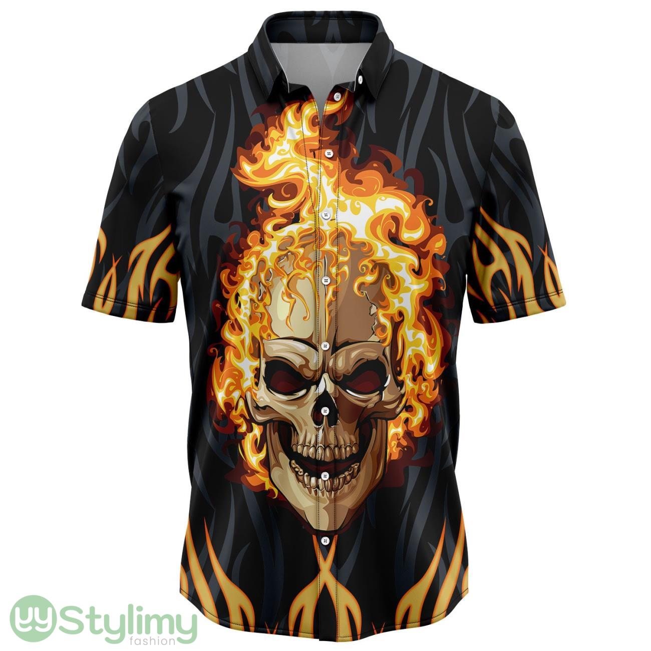 Skull Fire Hawaiian Shirt For Men And Women 2 Skull Fire Hawaiian Shirt For Men And Women Product Photo 1