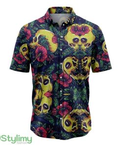 Skull Floral Hawaiian Shirt For Men And Women Product Photo 1