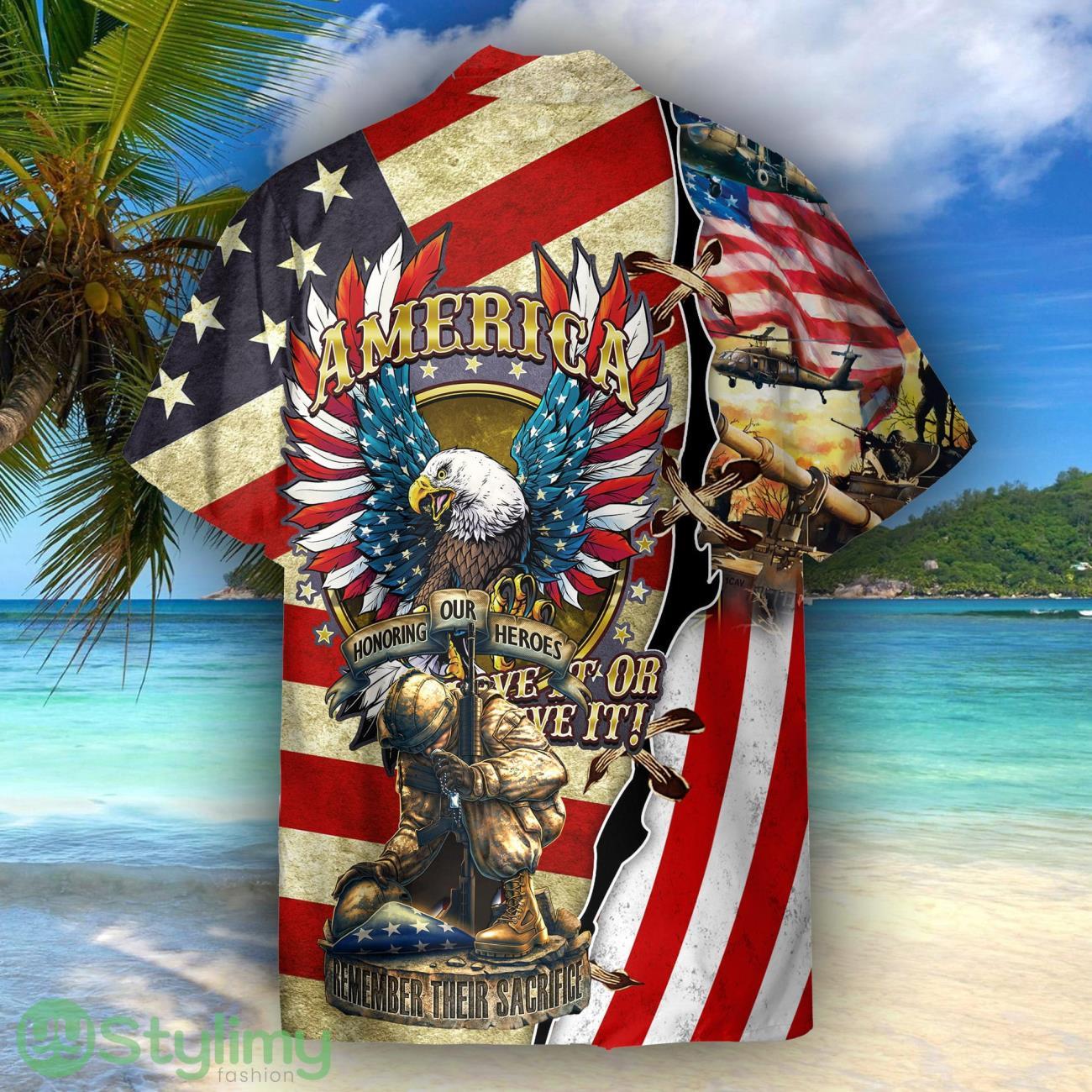 Soldier And Eagle American 4th July America Independence Day Hawaiian Shirt For Men Women 2 Soldier And Eagle American 4th July America Independence Day Hawaiian Shirt For Men Women Product Photo 2