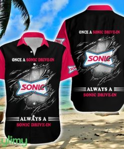 Sonic Drive-In Unisex Brand All Over Print Hawaiian Shirt Gift For Fans - Sonic Drive-In Unisex Brand All Over Print Hawaiian Shirt Gift For Fans